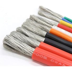 Elektrische draad, 1 meter 5 ultrazachte hittebestendige kabel 30AWG 10AWG hoge temperatuur flexibele koperen siliconen draadconnector(Yellow,5Meter 14AWG)