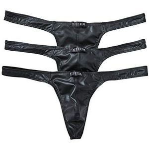 YUFEIDA Heren Boxer Slips Ondergoed Zwart Lingerie Bikini Strings Slipje Erotische Strings voor Heren, 3 stuks, M