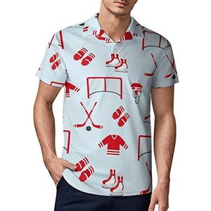 IJshockey patroon heren golf polo shirt zomer korte mouw T-shirt casual sneldrogende T-shirts 3XL