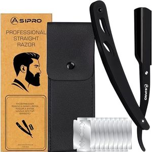 ASIPRO Scheermes Kapper met 10 Scheermesjes en Etui Professioneel Baber Razor Klassiek Traditioneel Barbier Scheermes Premium Kwaliteit Roestvrij Staal Nauwkeurig Scheermes Heren