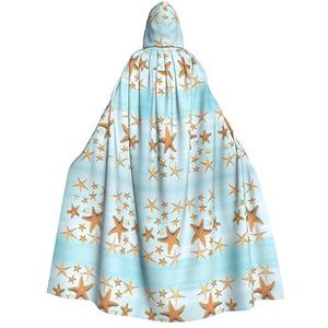 OdDdot heksenmantel, mantel met capuchon voor vrouwen, volwassen Halloween kostuums cape, heks cosplay cape-3D mooie maritieme zomer