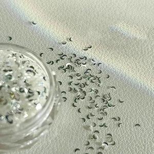 1 doos glanzende mini-ster glitter dunne maan passende nagelaccessoires handgemaakte draagbare nagelmaterialen decoratie-MOON