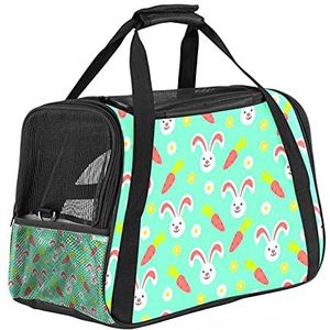 Huisdier tas is comfortabel ademend geventileerd draagbaar opvouwbaar geschikt voor reizen kamperen of thuisgebruik konijn & wortel patroon