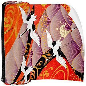 Potlood Case Rood Gekroond Kraan Pouch Bag Pen Rits Tas voor Kantoorartikelen Reizen School Student Supplies