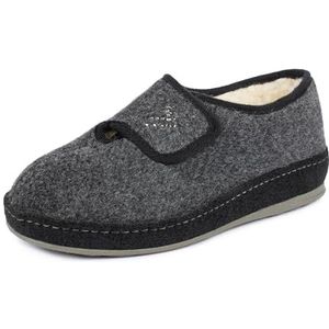 SCHAWOS - Johanna - Vilten Pantoffels - Grijs - Warm Gevoerd - Antislip