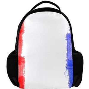 Vlag Frankrijk Rugzak voor vrouwen en man, School reizen werk Rugzak, Meerkleurig, 27.5x13x40cm, Rugzak Rugzakken