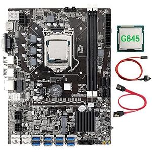 AMIUHOUN B75 8 Card BTC Mijnbouw Moederbord+G645 CPU+-kabel+Schakelaar Kabel 8XUSB3.0 naar PClE 1X Slot LGA1155 DDR3 MSATA ETH
