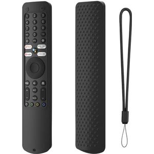 Siliconen hoes met afstandsbediening anti-slip beschermhoes anti-drop beschermende huid mouw met anti-verloren lanyard voor Xiaomi XMRM-ML (zwart)