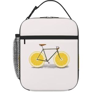 AvImYa Lunch Bag Herbruikbare Geïsoleerde Koelere Lunch Box Cooler Lichtgewicht Tote Bags Oranje Fiets