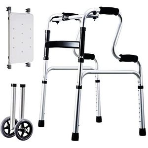Standaard Walkers Opvouwbare Walker met Wielen en Bidet voor Ouderen Lichtgewicht Aluminium Revalidatie Extra Walker Hoogte Verstelbare