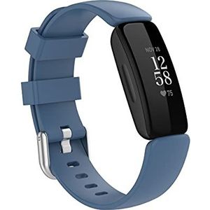 By Qubix - Compatible met Fitbit Inspire 2 & Ace 3 - Sportbandje met gesp - Maat: Small - Blauw - Compatible fitbit bandje