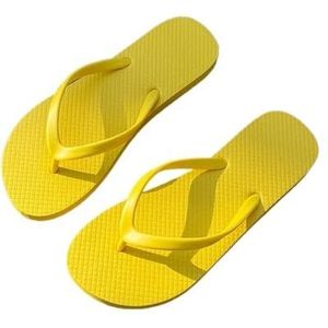 fengqingyunyan0304 Slides Teenslippers, voor dames en heren, zomerse strandsandalen met platte zool, voor dames en heren, geel, 43 EU