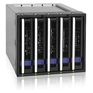 FatCage MB155SP-B - SATA Hot Swap Wisselframe voor 5x 2,5""/3,5"" SSD/HDD in 3x 5,25"" met 92mm fan