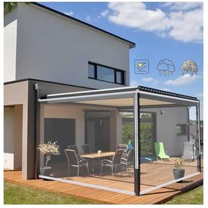 PVC Rolgordijnen Waterdicht Transparant Zij Trek Gordijn, Hotel Badkamer Zij Trek Rolluik, for Buiten Tuin Balkon, Stofdicht Thermisch Geïsoleerd, Aanpasbaar(W135*H200cm/W53.14*H78.74in)