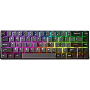 QPSJXN G65 TKL mechanisch toetsenbord met magnetische schakelaars en RGB Compact 68 compatibel met verbeterde prestaties (zwart grijs oranje)