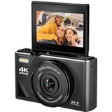 Easypix V64 Flip, digitale camera met flip-scherm, opklapbaar 3,0 inch display, resolutie tot 64 MP, 18x digitale zoom, wifi, perfect voor vloggers en selfie-opnames