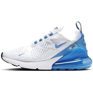 NIKE Air Max 270 Sneakers voor dames, modieuze schoenen, Wit Zwart Universiteit Blauw, 38 EU