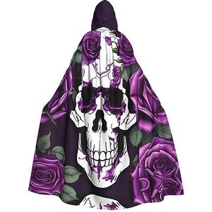 SSIMOO Paarse roos skelet unisex mantel-boeiende vampiercape voor Halloween - een must-have feestkleding voor mannen en vrouwen