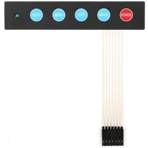 OUMIFAND 1x5 Matrix Array 5 toetsen membraanschakelaar toetsenbord toetsenbord automatisch menu voor Arduino met LED-lamp 1/2/5/10 stuks (maat: 5 stuks)