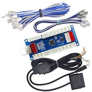 SJ@JX Arcade Controller Zero Delay Encoder PCB Board Arcade DIY Kit Joystick Button 5V Power for PC Raspberry Pi Android PS2 PS3