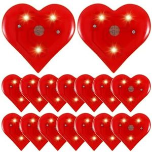 Amosfun 20 stuks led broche hart broche rood Valentijnsdag Kerstmis festival verjaardagsfeest bruiloft oudejaarsavond party sieraden geschenk party accessoires