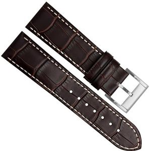 dayeer Koeienhuid lederen horlogeband voor Hamilton Aviation Classic Series kaki herenarmband met vouwgesp (Color : Brown 02-silver A, Size : 20mm)