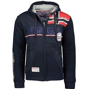 Geographical Norway heren sweatshirt met capuchon, molton, met ritssluiting, faponie, verkrijgbaar in 4 kleuren (S-XXXL) - - Medium