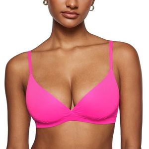 INLYRIC Vrouwen Strapless Triangle Bralette Zachte BH Diepe hals Front Unlined Roze glitter S