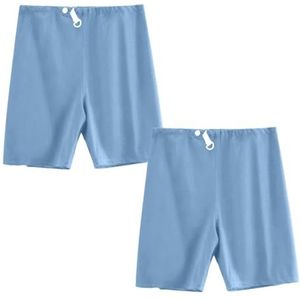 2 stuks urine-incontinentieshorts voor mannen/vrouwen, wasbare lekvrije TPU-broek voor patiëntenverzorging, ademend katoen, kort voor urine-incontinentie bij ouderen (blauw-L)