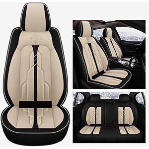 Stoelhoezen Beschermhoezen 5 Zetels Auto Stoelhoezen Voor Megane 2 3 Voor Clio Voor Fluence Voor Kangoo Voor Master Voor Scenic Voor Captur(Beige)