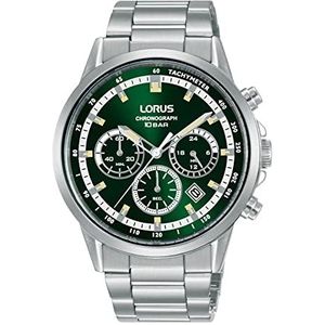 Lorus Sport chronograaf quartz groene wijzerplaat roestvrij stalen armband heren horloge RT393JX9, Groen, Sport, Mode, Jurk, Casual, Elegant