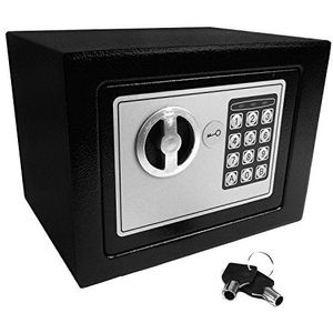 Hyfive Safebox Voor Thuis, Hoge Beveiliging Staal Kleine Thuis Kantoor Digitale Elektronische Kluis Met Twee Sleutels Kleine Waarde Veilig Met Digitaal Toetsenbord Voor Extra Veiligheid