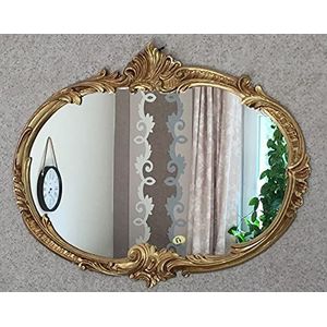 Wandspiegel barok ovaal antiek goud 52 x 42 cm badkamerspiegel vintage retro spiegel prunk vintage spiegel