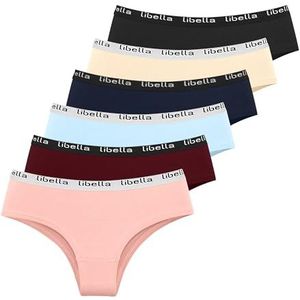 Libella 3411 Onderbroeken voor dames, katoen, set van 6 stuks, Meerkleurig-9, XL