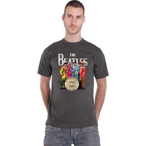 The Beatles T Shirt Sgt Pepper Lonely Hearts Band Logo Officieel Mannen nieuw XL