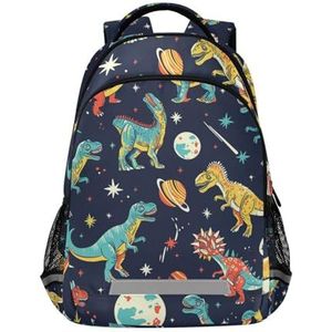 Wzzzsun Space Baby dinosaurus rugzak kinderen meisjes jongens schoolrugzak met reflectoren daypack reistas voor dames heren, Schattige mode, 29.5 X 17.5 X 42.5 cm