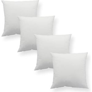 Haus und Deko Set van 4 vulkussens, binnenkussens, polyester, sofakussen, hoofdkussen, kussen, wit, afmetingen 40 x 40 cm