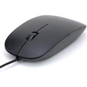 TWDYC Ultradunne USB bedrade muis, 1200 dpi 3d optische gamingmuis, muis, geschikt voor desktopcomputer, laptop, mini-muis (zwart)