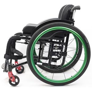 NRNQMTFZ Sport Leisure Rolstoel, Volwassen Gehandicapten Vrije tijd Grote Wielen All Terrain Lichtgewicht Opvouwbare Draagbare Sport Handmatige Rolstoel voor Gehandicapten, Zelfrijdend,