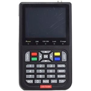 3,5 Inch LCD-satellietzoeker HD DVB-S/S2 Digitale Satellietzoeker HD H.264 MPEG-4 DVB S S2 Satellietmeter Volledige 1080P FTA-satfinder Gebruiksvriendelijk(Black)