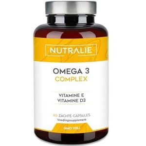 Omega 3 Capsules 2000mg - EPA en DHA 1257 mg - Visolie - Vitamine D en E - 60 Softgels Fish Oil Omega 3 Nutralie