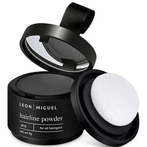 LEON MIGUEL Hair Line Powder - concealer/aanzetpoeder | haarverdichting en haaropvuller door Shadow Make-Up | waterdicht (GRIJS)