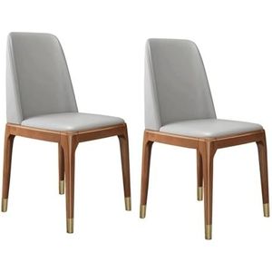 Moderne eetkamerstoelen set van 2 kunstleer eetkamerstoelen rugleuning gestoffeerde keukenstoelen Mid Century eetkamerstoelen