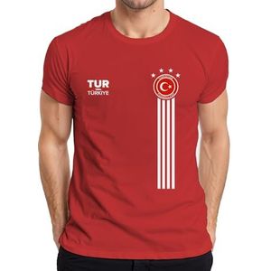 Turkse voetbalfan Turkije halve maan wereldkampioenschap shirt WK heren T-shirt, rood, M