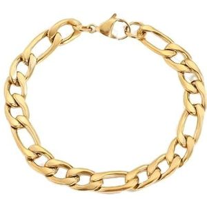 Figaro Link Chain Armband Vrouwelijke Rvs Goud Kleur Charm Armbanden Ketting Armbanden Voor Vrouwen Man Sieraden Geschenken, Eén maat, 16.5CM_GOLD COLOR_FIGARO KETTING - 8MM, Agaat