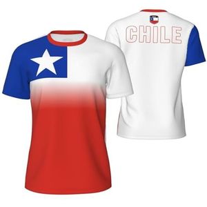 Sport Mesh T-Shirt Chili Vlag Cool 3 voor Running Bike Voetbal Tennis Voetbal Fitness Tees 3D Gedrukt, Meerkleurig, M