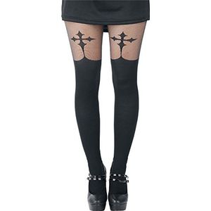 Pamela Mann Panty -S-L- Gothic Cross Zwart
