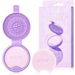 Jessup Make-up Kwasten Reinigingsmat van Siliconen met 2 Stuks Vaste Zeep, Draagbaar Reinigingshulpmiddel voor Make-up Sponsjes en Kwasten, A013