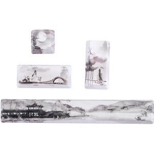 PTB Landschap Keycap, Universele Keycaps Kit voor Mechanisch Toetsenbord, Ruimte + ESC + Enter + Numpad Voer Patroon DIY Mode Keycap Combo(Landschap)