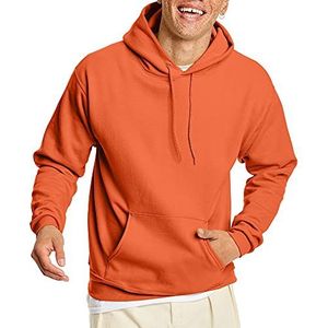 Hanes Heren EcoSmart Hoodie, Midweight Fleece, Pullover Hooded Sweatshirt, Oranje, S